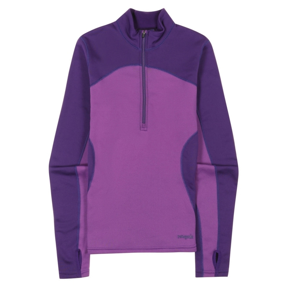 Patagonia Purple Fleece Capilene 4 Expedition Hiking‎ Outdoor Weight Zip-Neck